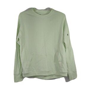 All in Motion French Terry Lounge Top Women Size S Lime Green Kangaroo Pocket